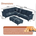 thumbnail image 6 of Pingliang Home 102" Convertible Sectional Sofa with Long Ottoman,Upholstered Oversized Modern 6 Seat L Shaped Couch Corner Sofa with Back Cushions for Living Room Apartment Office Studio, 6 of 10