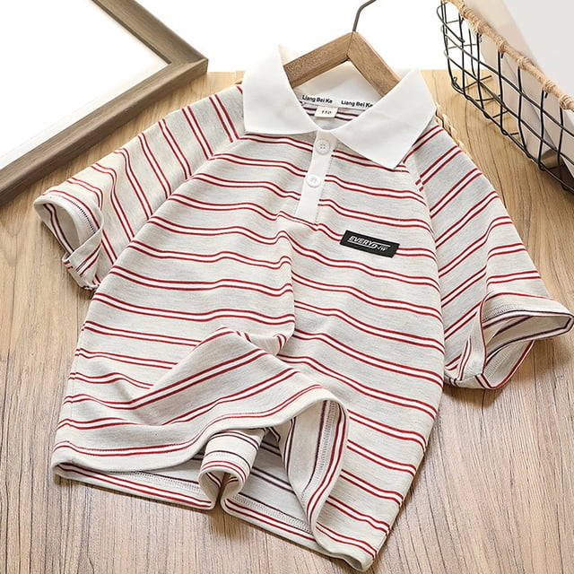 Haut/chemise à Manches Courtes Rayé pour Enfants de 6 à 16 Ans