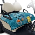thumbnail image 2 of COEQINE Quilted Golf Cart Seat Cover, Folds Like a Bag with Handle for Easy Carry, Universal Fit 51.2"x30.3" for EZGO Yamaha Club Car 2-Seaters, 4 Pockets, Blue Sea Turtle Conch, 2 of 8