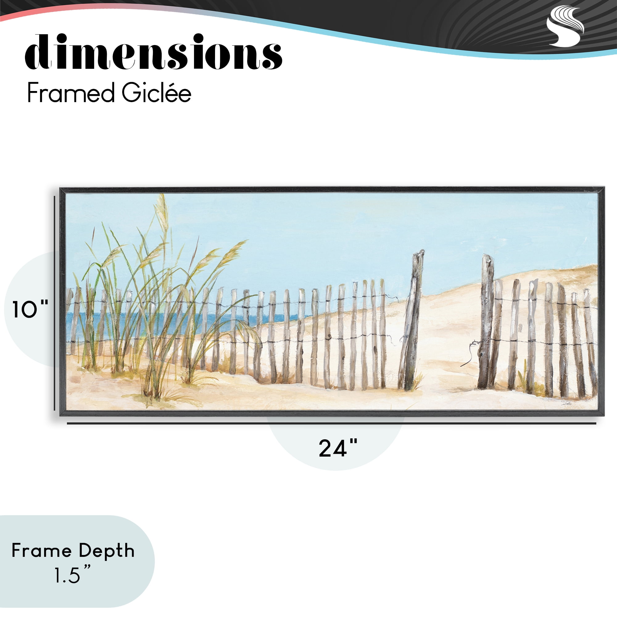 Stupell Industries Beach Fence Opening Black Framed Giclee Art, design by Patricia Pinto