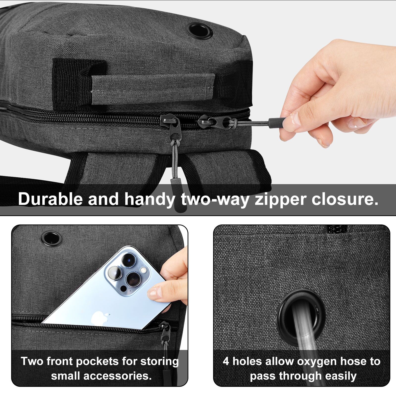 Oxygen Tank Backpack Size D, Portable Oxygen Backpack for D/M15 JD/M22 Cylinder Bag O2 Tank Carrier Holder for Travel (Black)