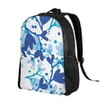 thumbnail image 2 of ZNDUO Travel Backpack, Blue Abstract Art Leaf Pattern Backpack for School, 16 inch Lightweight Bookbag, 2 of 8