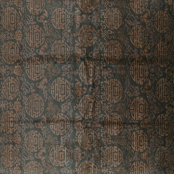 Ahgly Company Indoor Square Oriental Turquoise Blue Industrial Area Rugs, 8' Square