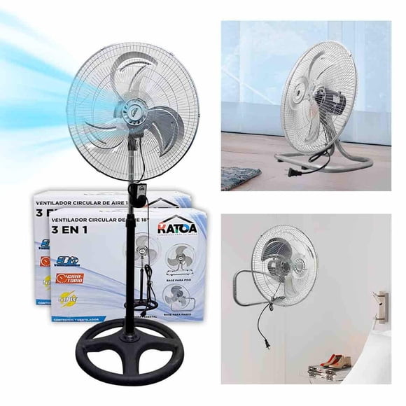 2pz Ventilador 3 en 1 Circular De Aire Piso y Pared 18 Pulg