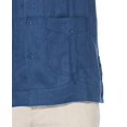 thumbnail image 3 of CubAvera Chemise Guayabera en Lin pour Hommes 4 Poches, Bleu, Petit, 3 of 4