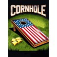 thumbnail image 2 of America Forever Cornhole Game House Flag, 28 x 40 inch Double Sided, Patriotic Sports Banner, Summer Game Decor, Outdoor Yard Party Flag, 2 of 5