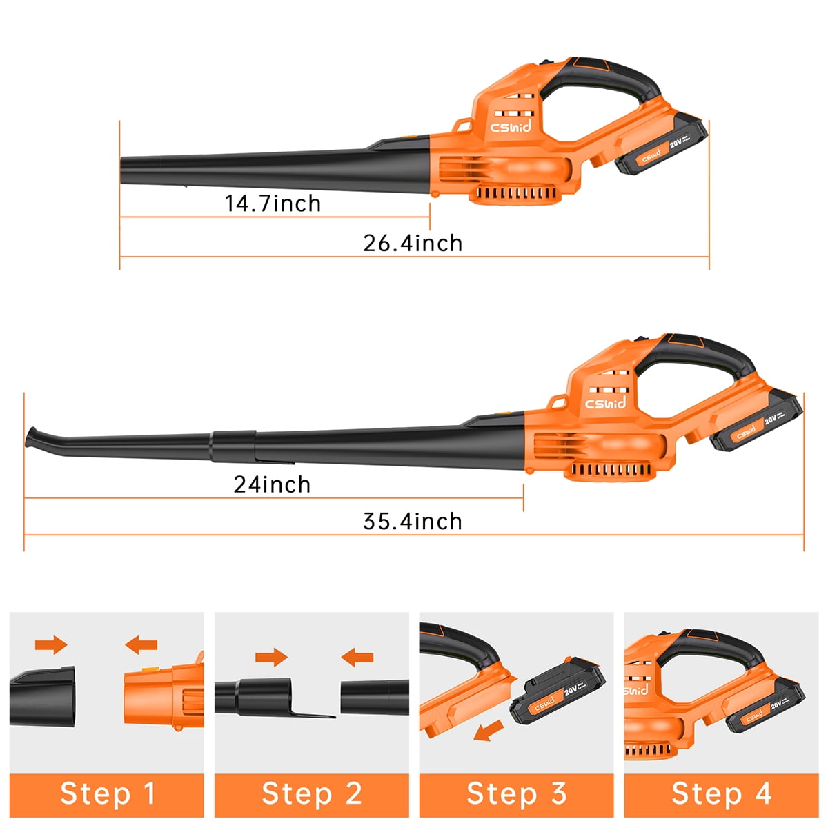 Leaf Blower, 20V Cordless Leaf Blower with 2 x 2.0 Ah Battery & Charger, Electric Leaf Blower for Lawn Care, 2 Speed Mode, 320CFM 165MPH Battery Powered Leaf Blower for Patio, Garden Cleaning