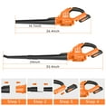 thumbnail image 6 of Cordless Leaf Blower, 20V Handheld Electric Leaf Blowers with 2 x Battery & Charger, 2 Speed Mode, 320CFM 165MPH, Lightweight Battery Powered Leaf Blowers for Leaf/Snow/Dust Blowing, 6 of 7