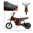 thumbnail image 5 of Aosom Electric Dirt Bike with Twist Grip Throttle, 24V 350W Off-Road Electric Motorcycle, Up to 15 MPH with Brake, Music Horn, Rear Suspension for Ages 13+ Years, Red, 5 of 5