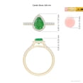 thumbnail image 6 of ANGARA Natural Pear-Shaped Emerald Halo Engagement Ring in 14K Yellow Gold for Women (Size-8x6mm) | May Birthstone, Birthday, Anniversary, Jewelry Gift for Women | Natural Emerald Ring, 6 of 11