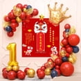 thumbnail image 1 of Kit con forma de arco de globos, 88 unidades, para bebés de primer cumpleaños, con lámina de corona, 1 of 1