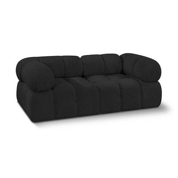 Meridian Furniture Ames Black Boucle Fabric Modular Sofa
