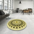 thumbnail image 4 of Ahgly Company Machine Washable Indoor Square Transitional Mustard Yellow Area Rugs, 6' Square, 4 of 7