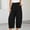 Black, variant on Vrorvz Wide Leg Pants for Women Drawstring Elastic Waisted Crop Pant Solid Color Casual Loose Trousers with Pockets