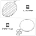 thumbnail image 3 of OULII 5Pcs Silver Badminton Racket Keychain Metal Key Rings Creative Sports Accessories, 3 of 8