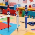 thumbnail image 6 of 9Pcs USA Flag Star DIY Beaded Pen Set, 9ML Patriotic Red White Blue Silicone Bead Pen Kit, Refillable Sturdy for Office Desk Stationery, 4th of July Independence Day Holiday Gift, 6 of 7