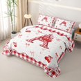 thumbnail image 3 of jejeloiu Red Bow Cherry Monogram A Bed Spread Queen For Girls,Coquette Bow Tie Initial Queen Coverlet Set For Kids,3-Piece, 3 of 7