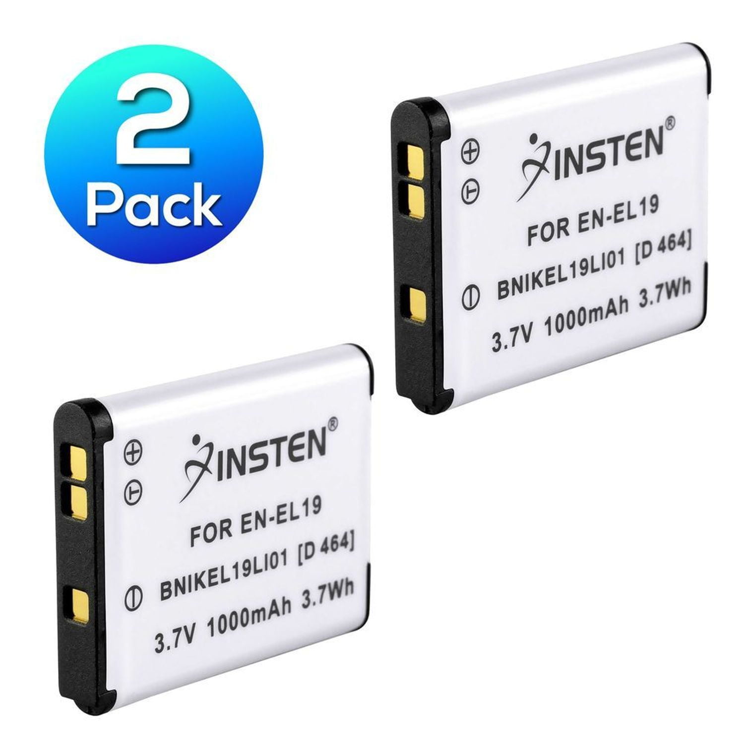 Insten 2 Pack Battery En El19 Enel19 For Nikon Coolpix S2500 S3100 S3300 S4100 S4300 S50 S6400 S6500 S6600 S6800 S100 Walmart Com Walmart Com