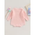 thumbnail image 5 of Musuos Infant Baby Girl Knitting Jumpsuit 3 6 9 12 24M Flower Embroidery Long Sleeve Round Neck Romper for Fall Winter, 5 of 9