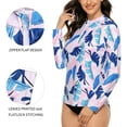 thumbnail image 4 of Alove UPF 50+ Sun Protection Rash Guard Long Sleeve Swimsuit Quick Dry Zipper Swim Shirts, 4 of 5