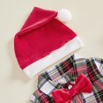 thumbnail image 6 of Cjfdfy Newborn Baby Boy Christmas Fall Outfit Plaid Bow Long Sleeve Romper Overalls Pants And Santa Hat Infant Cute My 1St Christmas Fall Winter Clothes 0-18M, 6 of 9