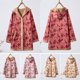 thumbnail image 3 of Abrigo de mujer Moda mujer abrigo de invierno estampado floral forro polar con capucha manga larga chaqueta cálida de bolsillo de un solo pecho 1 1, 3 of 5