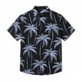 thumbnail image 2 of BUWTTED Men's Shirts Short Sleeve Button Down Loose Hawaiian Beach Tropical Print Summer Casual Holiday Vacation Breathable Navy Shirt XXXXL, 2 of 4