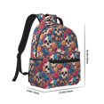 thumbnail image 2 of Yiaed colorful Skull rose Print School Backpack College Backpack Daypacks for Students High School Spacious and Durable Daypack for Work and Travel-One Size, 2 of 6