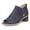 Dark Blue, variant on YDN Women Trendy Peep Toe Low Block Heeled Sandals Back Zipper Cutout Ankle Booties Comfy Dress Daily Shoes Size 7 Beige