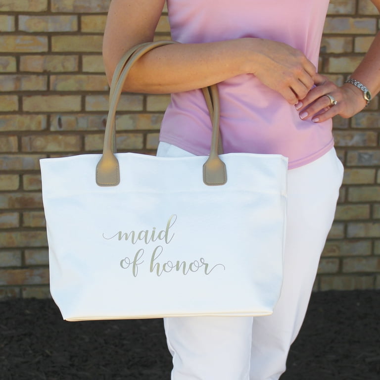 Lillian Rose Gold Maid of Honor Wedding Tote Bag