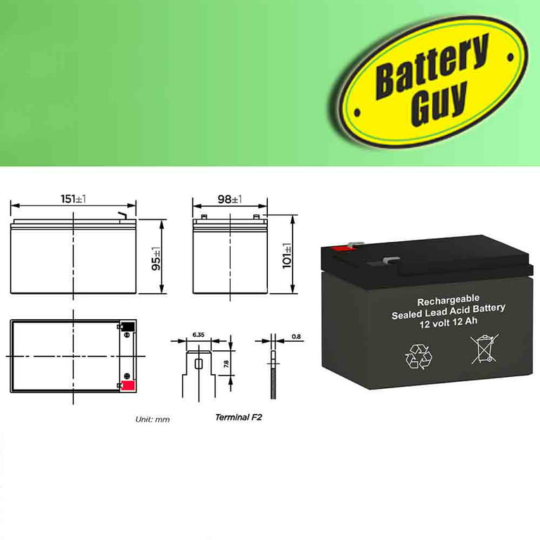 BatteryGuy Casil CA-12120 replacement 12V 12Ah SLA battery - BatteryGuy  brand equivalent (rechargeable - qty of 20) 