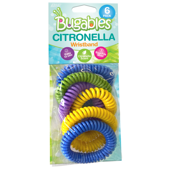 Pic Corporation Bugables Citronella Coil Wristbands - Insect & Pest Repellent, Multicolor, 6-Pack