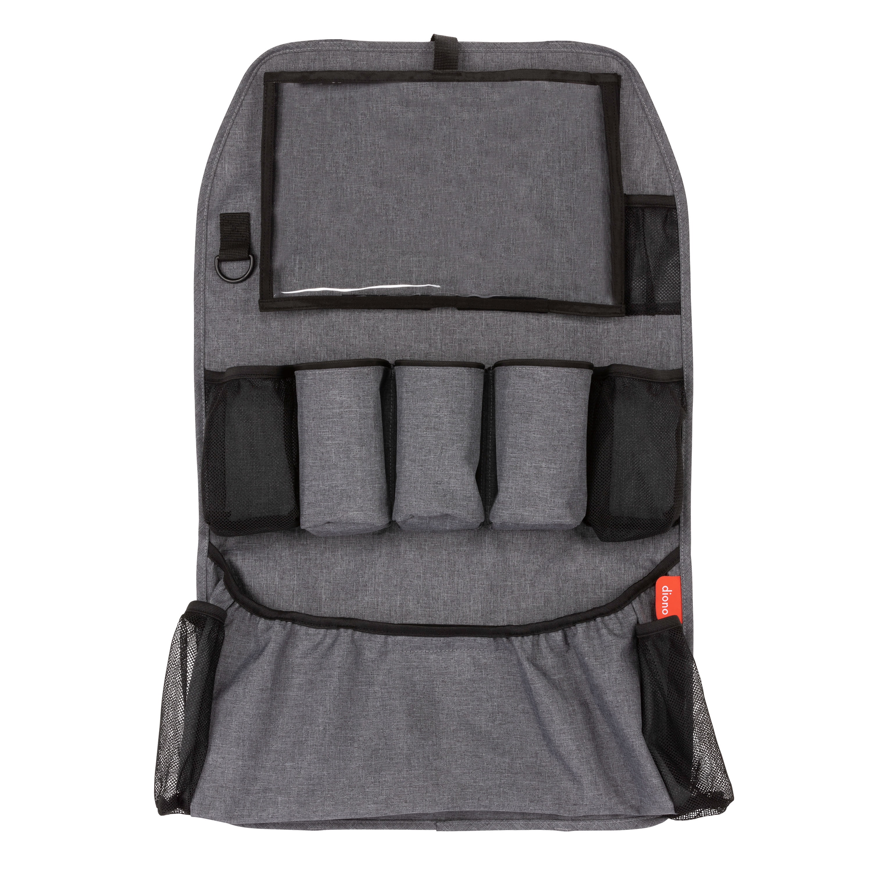 Diono Stow 'n Go XL 2-in-1 Back Seat Kick Mat Protector and Organizer with 10 Storage Pockets, Integrated Tablet Holder, Universal Fit and Water Resistant, Gray