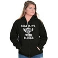 thumbnail image 4 of Still Plays With Blocks Mechanic Unisex Fleece Graphic Zip Up Hoodie Brisco Brands 2X, 4 of 5