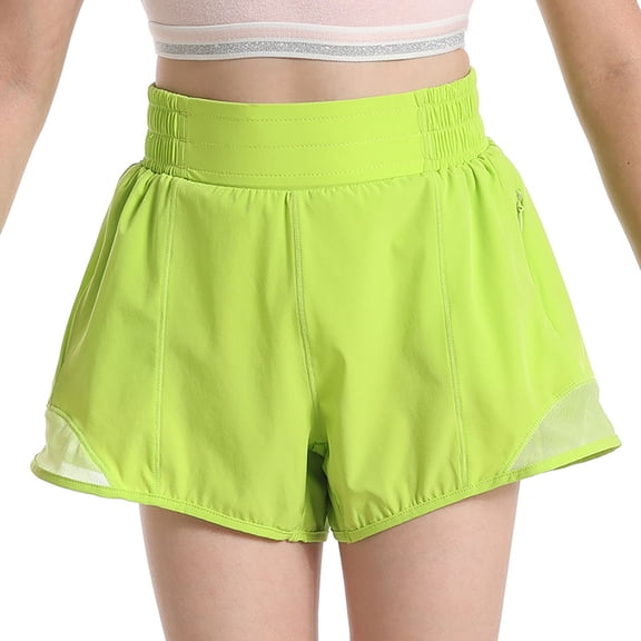 Girls Athletic Shorts Loose Fit Summer Running Fitness Breathable Yoga Pants Sheer Net Design Comfortable Activewear For Kids