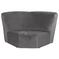 thumbnail image 2 of SHANNA Stretch Velvet Corner Sofa Cover 1-Piece Corner Seat Recliner Sofa Slipcover for Sectional Recliner Sofa L Shape Sofa Additional Seat Cover, Gray, 2 of 10
