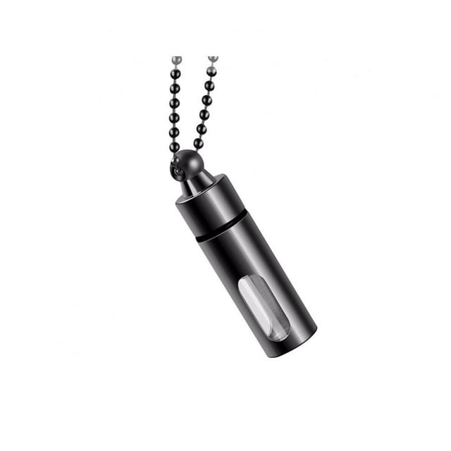 Collar de cremación Zulema Contenedor de acero inoxidable para mujeres hombres Negro collar de cadena