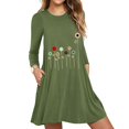 thumbnail image 1 of REDHOTYPE Nouvelle Robe Maxi Imprimée Ample à Manches Longues Col Rond Robe Maxi Décontractée de Rue avec Poches Florale Boho Robe Simple Mode Moderne Grande Taille Jupe pour Femmes, 1 of 3