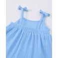 thumbnail image 6 of 3 Months Baby Girls Dress 6 Months Girls Sleeveless Dress Off-the-shoulder Infant Girls Solid Color Summer Halter Dress Blue, 6 of 8