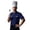 A-Blue19, variant on Men's Chef Jackets Contrast Piping Short Sleeve Top Durable Professional Kitchen Wear Shirt