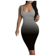 thumbnail image 2 of ICHUANYI Clearance Women's Summer Print Sexy Tank Dress Sleeveless Basic Midi Club Dress(Black, L) ICHUANYI WER2023081003361, 2 of 7