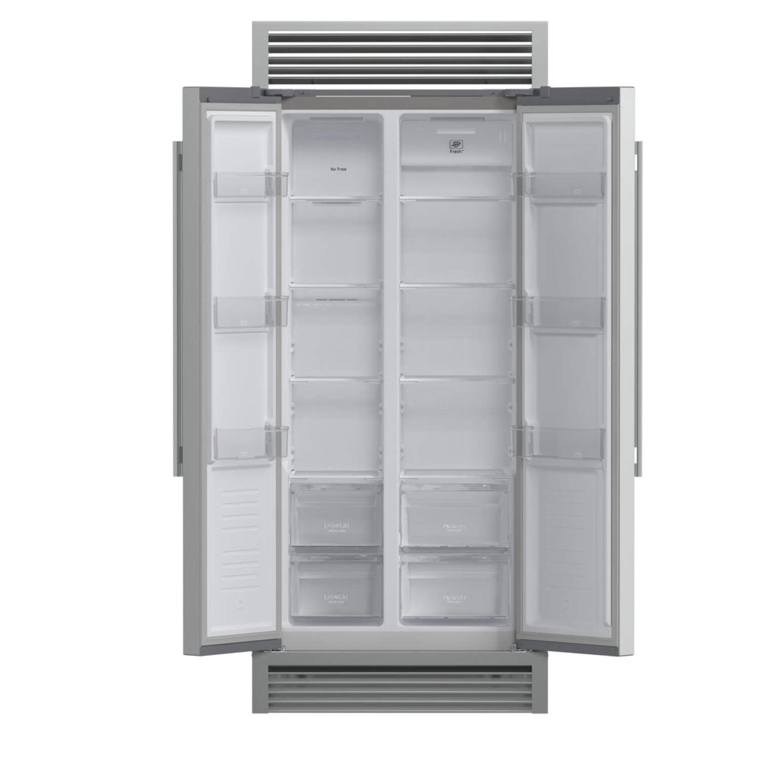 FORNO Salerno 33" Side-by-Side 15.6 Cu.Ft. Stainless Steel Refrigerator with Grill Trim