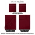thumbnail image 3 of ROYALE LINENS - 4 Piece California King Bed Sheet - Brushed Microfiber 1800 Bedding - 1 Fitted Sheet, 1 Flat Sheet, 2 Pillowcase - Wrinkle & Fade Resistant Sheet Set (Burgundy, California King), 3 of 10