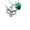 Green, variant on Longhorn - Texas  - Blue Crystal Heart Sophia Necklace, 18"+1"
