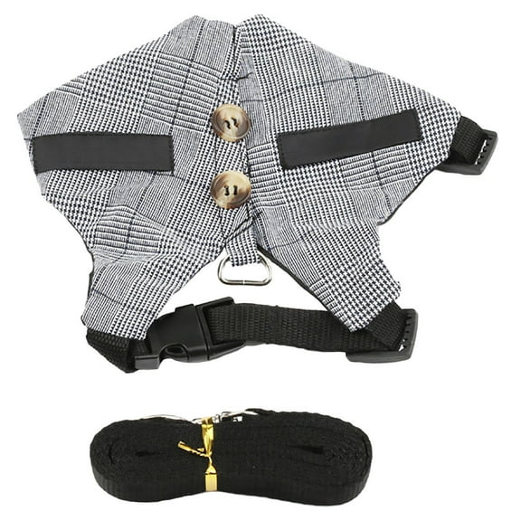 OFFIGAM 1 Set Squirrel Harness and Leash Set Grey Adjustable for Small Pet Outdoor Exploration