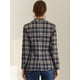 thumbnail image 4 of Blazers para mujer Chaqueta tipo blazer a cuadros con solapa con muesca Boyfriend Azul Oscuro S, 4 of 5