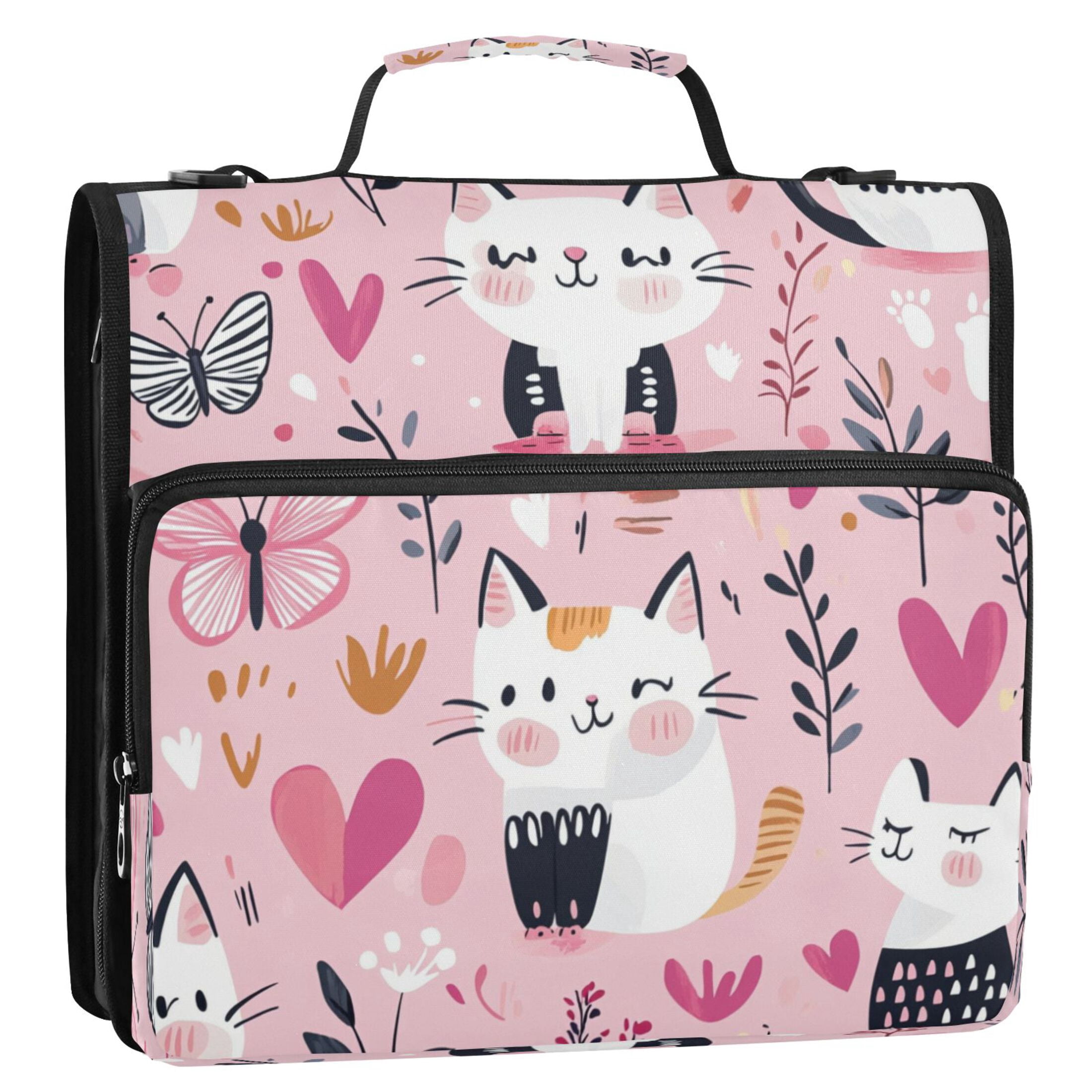 YAZAOO Zipper Binder trapper keeper Documents Organized Design Playful Paws Printed