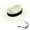 White, variant on UDIYO Women Straw Panama Hat Travel Fedora Beach Sun Hat with Chin Strap Adjustable Summer Wide Brim Straw Roll up Hat UPF 50 