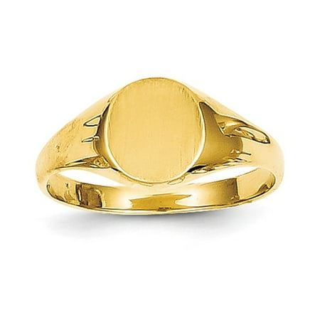 14k Yellow Gold Engravable Childs Signet Ring