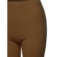 thumbnail image 4 of A2Y Women's Basic Solid Premium Cotton Mid Thigh High Rise Biker Bermuda Shorts Light Brown 1XL, 4 of 5